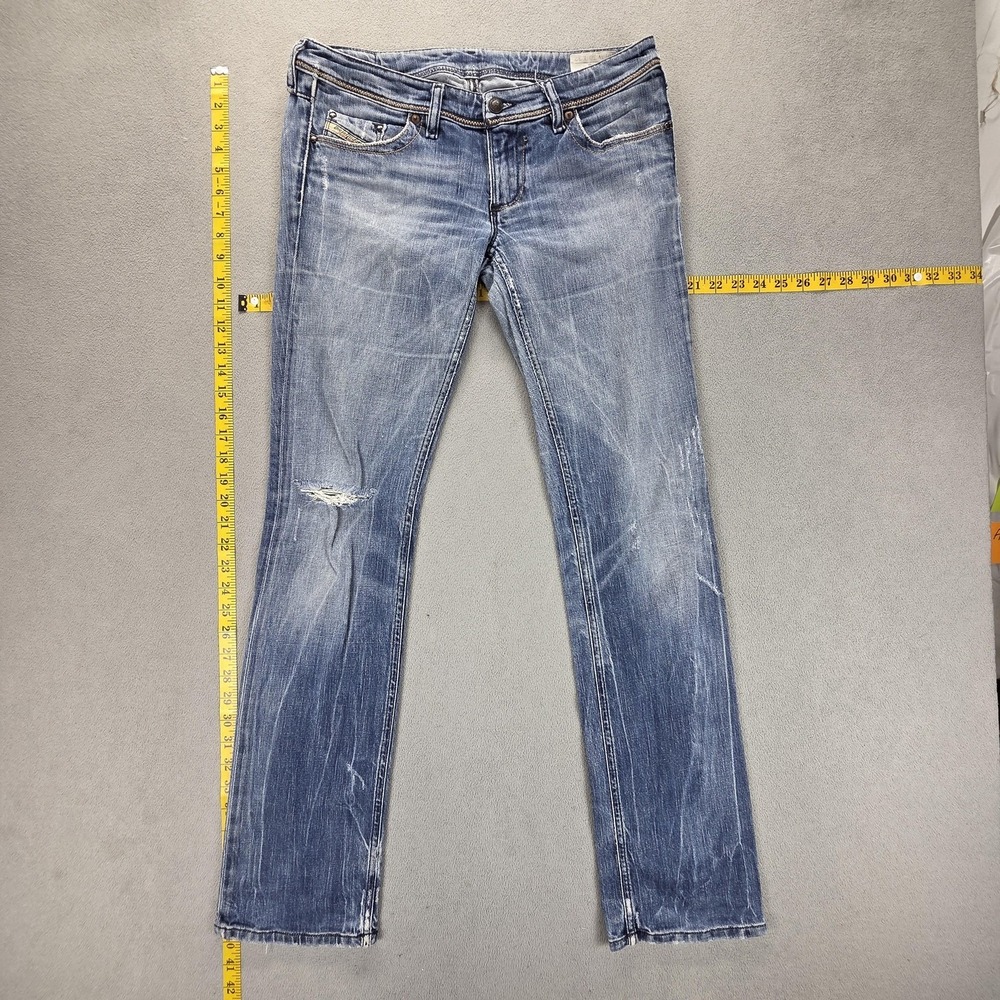 Y2K Diesel Women's Low Waist Jeans in Washed Blue